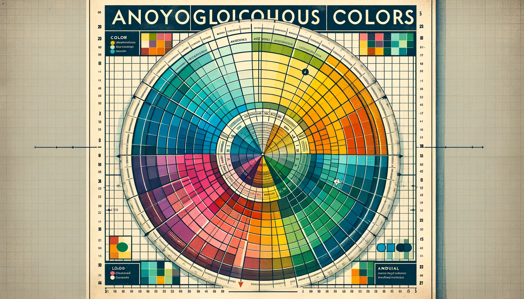 Dall·e 2023 11 28 13.24.26   a Detailed and Educational Infographic Showing Analogous Colors on Color Wheels. the Graphic Should Present Multiple Color Wheels, Each Highlighting A